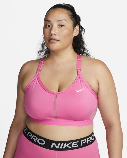 Nike Dri-FIT Indy Light-Support Podstavljena V-Neck (Plus Size) Ženske Sportski Grudnjak Bijele | HR-27364KGBY