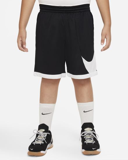 Nike Dri-FIT Kids Basketball Za Dječake Kratke Hlače Crne Bijele | HR-59683NLEY