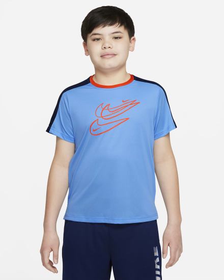 Nike Dri-FIT Kids Training Top (Extended Size) Za Dječake Majice Plave Tamnoplave Narančaste | HR-05624RKHC