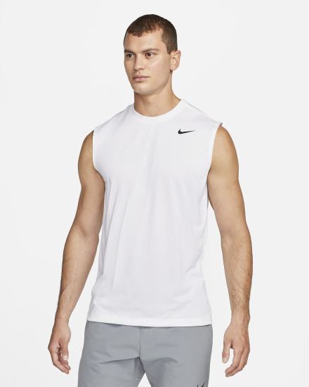 Nike Dri-FIT Legend Sleeveless Fitness Muške Majice Bijele Crne | HR-15029XOHR