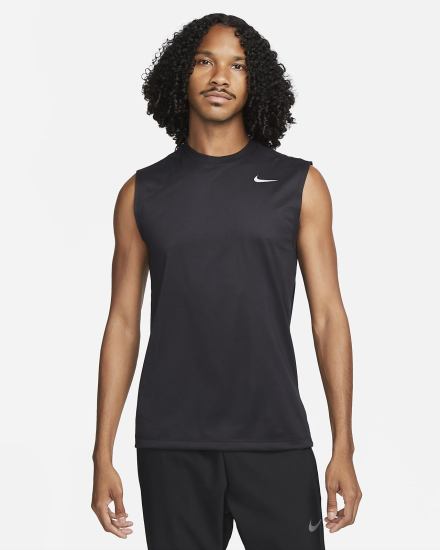 Nike Dri-FIT Legend Sleeveless Fitness Muške Majice Crne Srebrne | HR-74139WABX