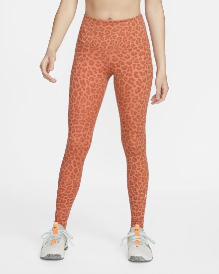 Nike Dri-FIT One High-Waisted Printed Ženske Tajice Bijele | HR-27893PEHW