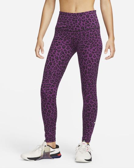 Nike Dri-FIT One High-Waisted Printed Ženske Tajice Bijele | HR-51089ECAS