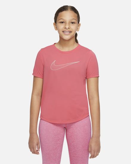 Nike Dri-FIT One Kids Short-Sleeve Training Top (Extended Size) Za Djevojčice Majice Roze Plave | HR-61230ZUEV