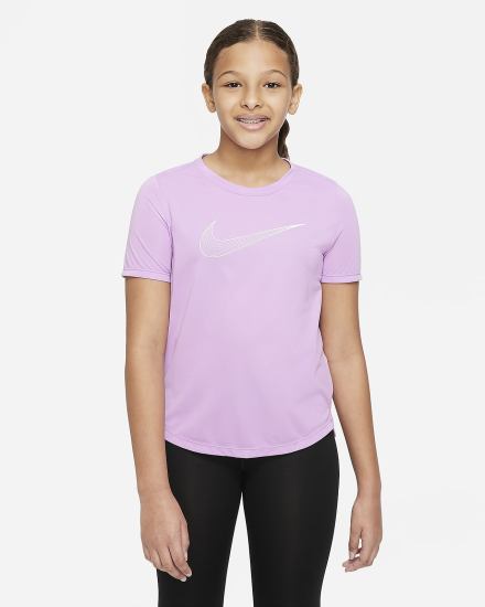 Nike Dri-FIT One Kids Short-Sleeve Training Top (Extended Size) Za Djevojčice Majice Ljubičaste Menta | HR-65781YFVQ