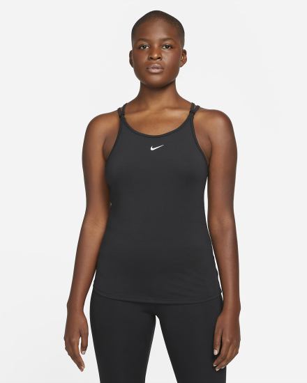 Nike Dri-FIT One Luxe Slim Fit Strappy Ženske Majica Bez Rukava Crne Srebrne | HR-45730ZXAH