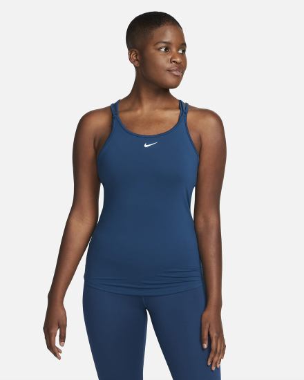 Nike Dri-FIT One Luxe Slim Fit Strappy Ženske Majica Bez Rukava Plave | HR-92817FJLR