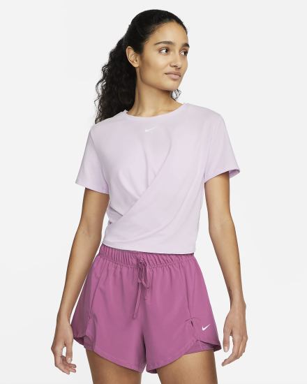 Nike Dri-FIT One Luxe Twist Cropped Short-Sleeve Top Ženske Majice Ljubičaste | HR-40687WXNY