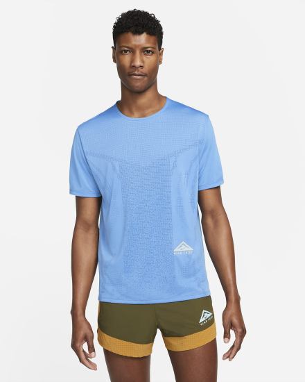 Nike Dri-FIT Rise 365 Short-Sleeve Trail Muške Majice Plave Menta | HR-94861VWEK