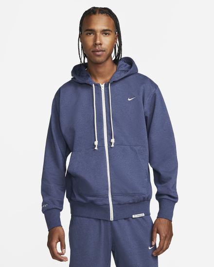 Nike Dri-FIT Standard Issue Full-Zip Basketball Muške Majica S Kapuljačom Tamnoplave Bijele | HR-90352IGJP