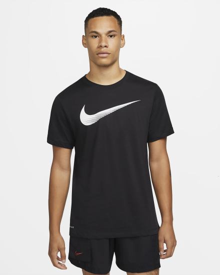 Nike Dri-FIT Swoosh Training Muške Majice Crne | HR-28347KJXB