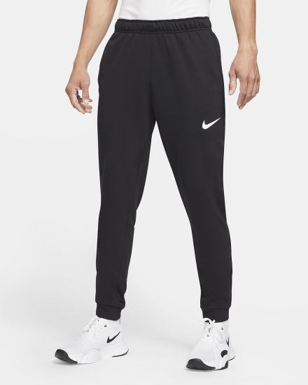 Nike Dri-FIT Tapered Training Muške Hlače Crne Bijele | HR-48092FKSM