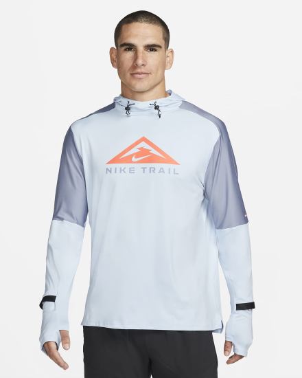 Nike Dri-FIT Trail Trail Running Muške Majica S Kapuljačom Plave Narančaste | HR-07864JXIB