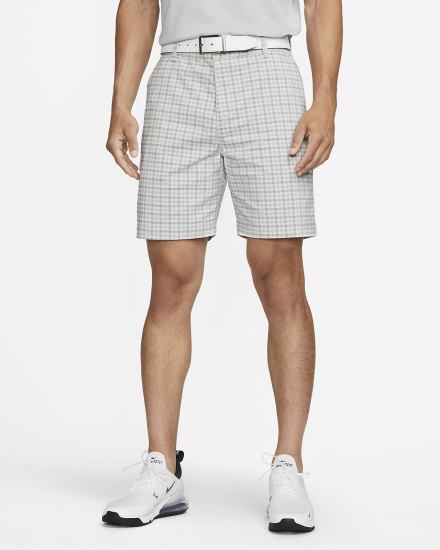 Nike Dri-FIT UV Chino Plaid Golf Muške Kratke Hlače Svijetlo Sive | HR-50321FZJR