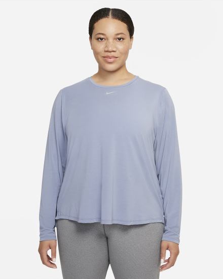 Nike Dri-FIT UV One Luxe Standard Fit Long-Sleeve Top Ženske Košulje Plave | HR-09846ZADU