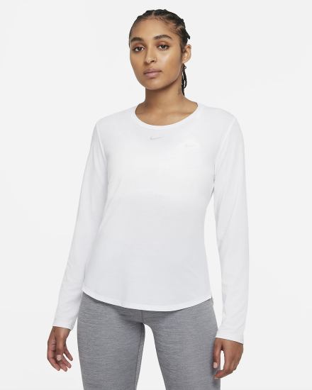 Nike Dri-FIT UV One Luxe Standard Fit Long-Sleeve Top Ženske Košulje Bijele | HR-37158TGPJ