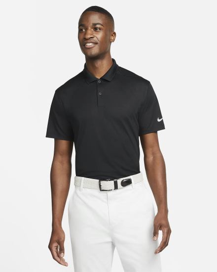 Nike Dri-FIT Victory Golf Muške Polo Majice Crne Bijele | HR-25937OHFZ