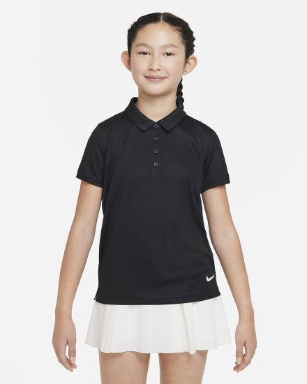 Nike Dri-FIT Victory Kids Golf Za Djevojčice Polo Majice Crne Bijele | HR-39016WMXV