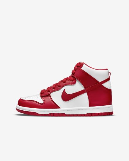 Nike Dunk High Kids Za Djevojčice Tenisiće Bijele Crvene | HR-21063IKUZ