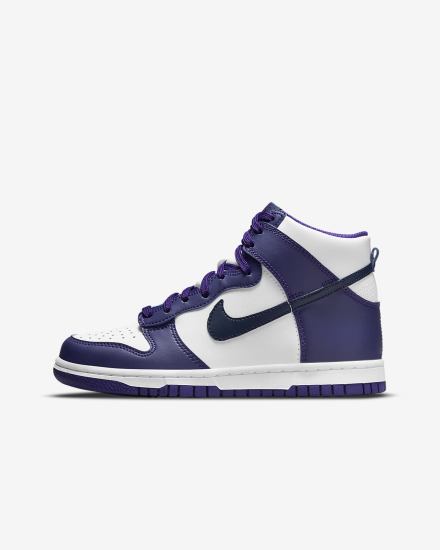 Nike Dunk High Kids Za Dječake Tenisiće Bijele Ljubičaste Tamnoplave | HR-06357GUXQ