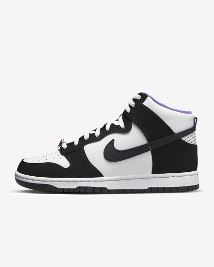 Nike Dunk High Retro Premium EMB Muške Tenisiće Crne Bijele Ljubičaste Crne | HR-70862WHDT