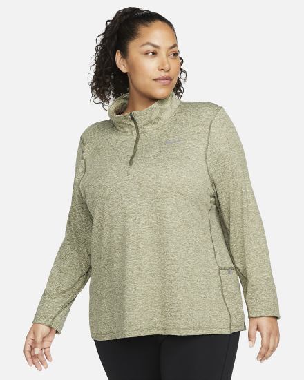 Nike Element 1/2-Zip (Plus Size) Ženske Topovi Za Trčanje Maslinasto Zelene | HR-64951RNJQ