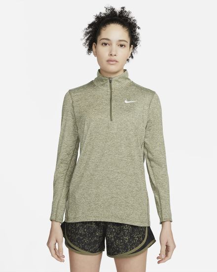 Nike Element 1/2-Zip (Plus Size) Ženske Topovi Za Trčanje Maslinasto Zelene | HR-97632WHSA