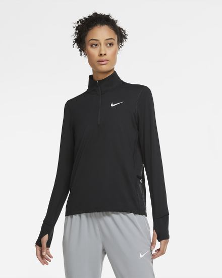 Nike Element 1/2-Zip (Plus Size) Ženske Topovi Za Trčanje Crne | HR-98705SZBF