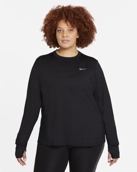 Nike Element Running Crew (Plus Size) Ženske Dukserice Crne | HR-91320ZVEL