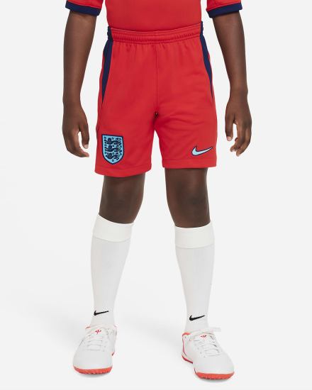 Nike England 2022/23 Stadium Away Kids Dri-FIT Soccer Za Dječake Kratke Hlače Crvene Plave | HR-12046YUKD