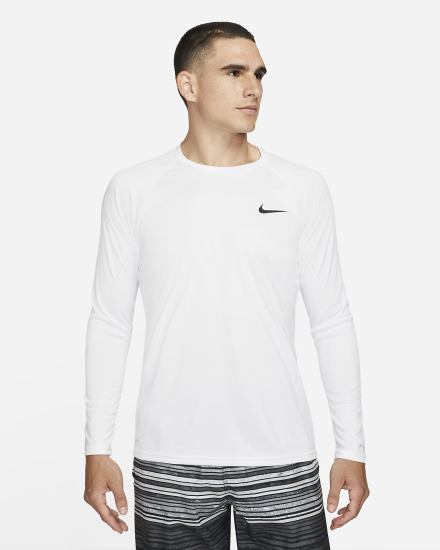 Nike Essential Long-Sleeve Hydroguard Swim Muške Košulje Bijele | HR-19820KPYQ