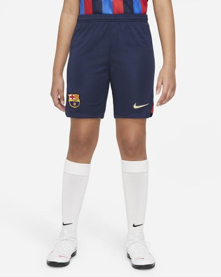 Nike FC Barcelona 2022/23 Stadium Home Kids Dri-FIT Soccer Za Dječake Kratke Hlače Obsidijanske Crvene | HR-85906XRUT