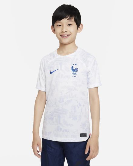 Nike FFF 2022/23 Stadium Away Kids Dri-FIT Soccer Za Dječake Dres Bijele Kraljevska Plava | HR-05972EGIW