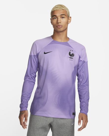 Nike FFF 2022/23 Stadium Goalkeeper Dri-FIT Soccer Muške Dres Ljubičaste Crne | HR-95731QSLJ