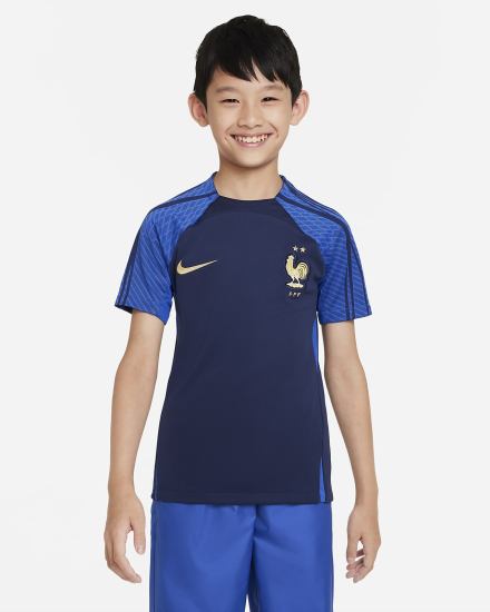 Nike FFF Strike Kids Dri-FIT Short-Sleeve Soccer Top Za Dječake Majice Tamnoplave Kraljevska Plava Metalne Zlatne | HR-21508GJOY