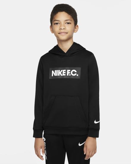 Nike F.C. Kids Soccer Za Dječake Majica S Kapuljačom Crne Bijele | HR-07682YWNJ