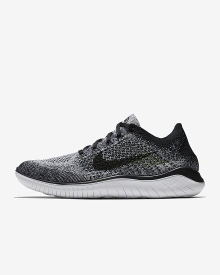 Nike Free RN Flyknit 2018 Muške Tenisiće Bijele Sive Crne | HR-58409NUKV