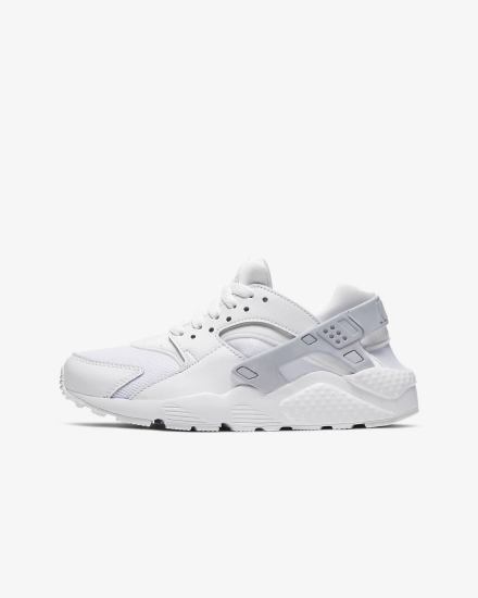 Nike Huarache Run Kids Za Dječake Tenisiće Bijele Platine Bijele | HR-63457GIXQ