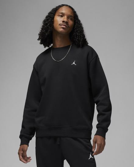 Nike Jordan Essentials Fleece Crew Muške Dukserice Crne Bijele | HR-90471DNMU