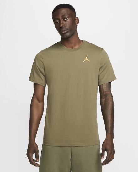 Nike Jordan Jumpman Short-Sleeve Muške Majice Maslinasto Zelene Tamno Žute | HR-24013KEDS