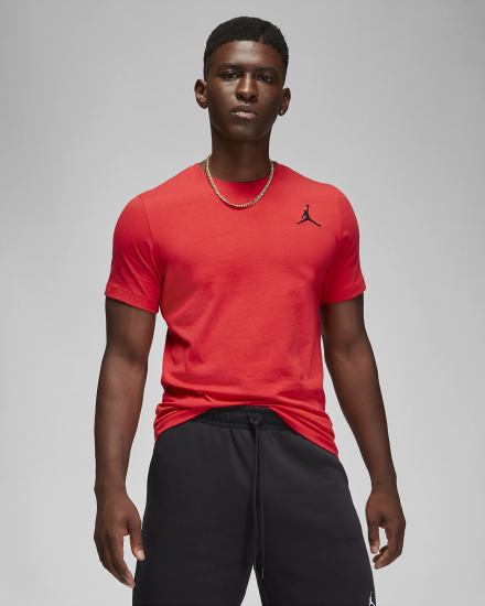 Nike Jordan Jumpman Short-Sleeve Muške Majice Crvene Crne | HR-98715JIPL