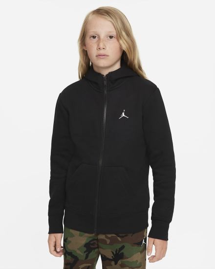 Nike Jordan Kids Full-Zip Za Dječake Majica S Kapuljačom Crne | HR-60598OQKA