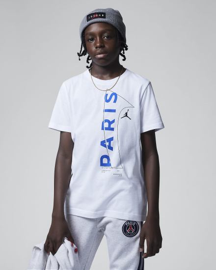 Nike Jordan Kids Paris Saint-Germain Za Dječake Majice Bijele | HR-93410TADH