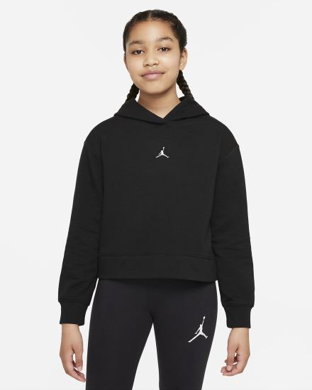 Nike Jordan Kids Za Djevojčice Majica S Kapuljačom Crne | HR-08173HURV