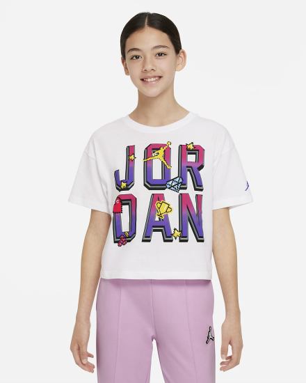 Nike Jordan Kids Za Djevojčice Majice Bijele | HR-47031KJNZ