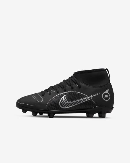 Nike Jr. Mercurial Superfly 8 Club MG Kids Multi-Ground Za Dječake Nogometne Kocke Crne Sive Metalne Srebrne | HR-12609ARLJ