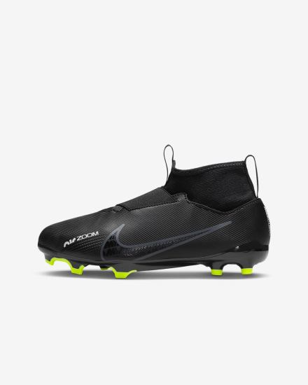 Nike Jr. Zoom Mercurial Superfly 9 Academy FG/MG Kids Multi-Ground Za Djevojčice Nogometne Kocke Crne Bijele Tamno Sive | HR-25746GBOK