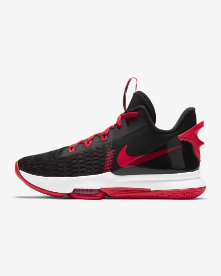 Nike LeBron Witness 5 Muške Košarkaške Cipele Crne Crvene Bijele | HR-91067ZQOC