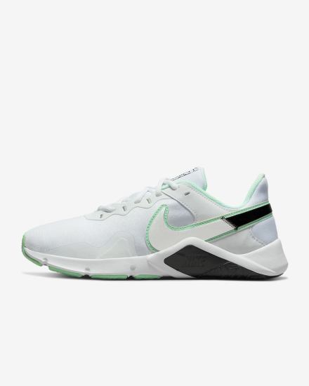 Nike Legend Essential 2 Ženske Cipele Za Trening Bijele Menta Crne Metalne Srebrne | HR-83267FZTS