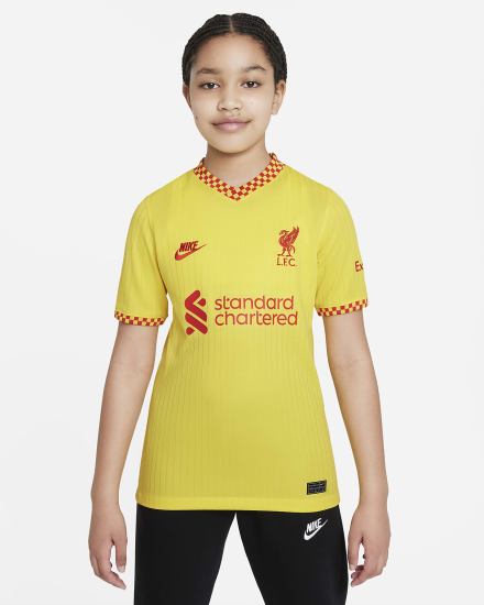 Nike Liverpool FC 2021/22 Stadium Third Kids Dri-FIT Soccer Za Dječake Dres Žute Crvene | HR-73296CTIF